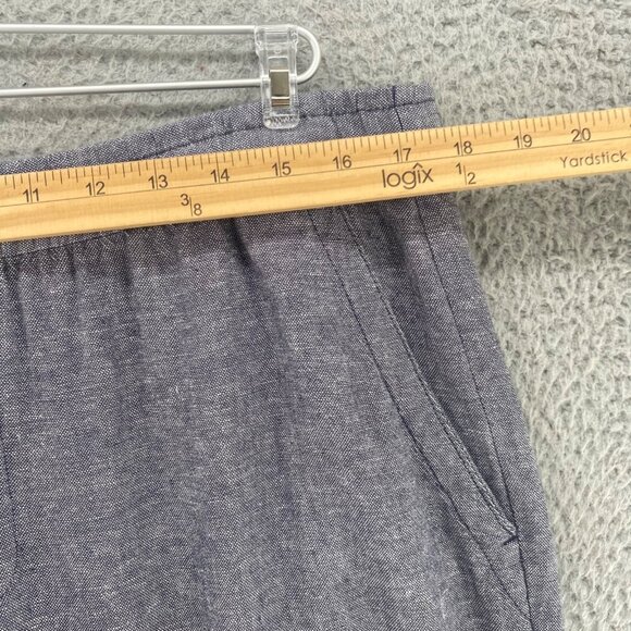 Old Navy Pants Womens Large Navy Linen Blend Pull On Wide Leg Pockets Everyday - Picture 9 of 13